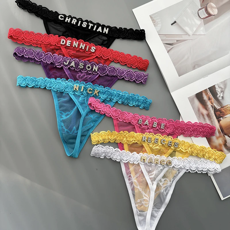 Thong Bikini Women - شخصية مخصصة ثونغ اسم كريستال رسالة