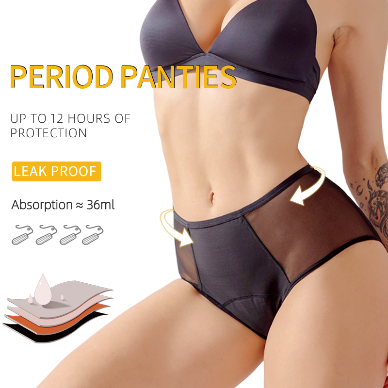 Period Panty Absorbent - ملابس داخلية نسائية عالية الخصر من