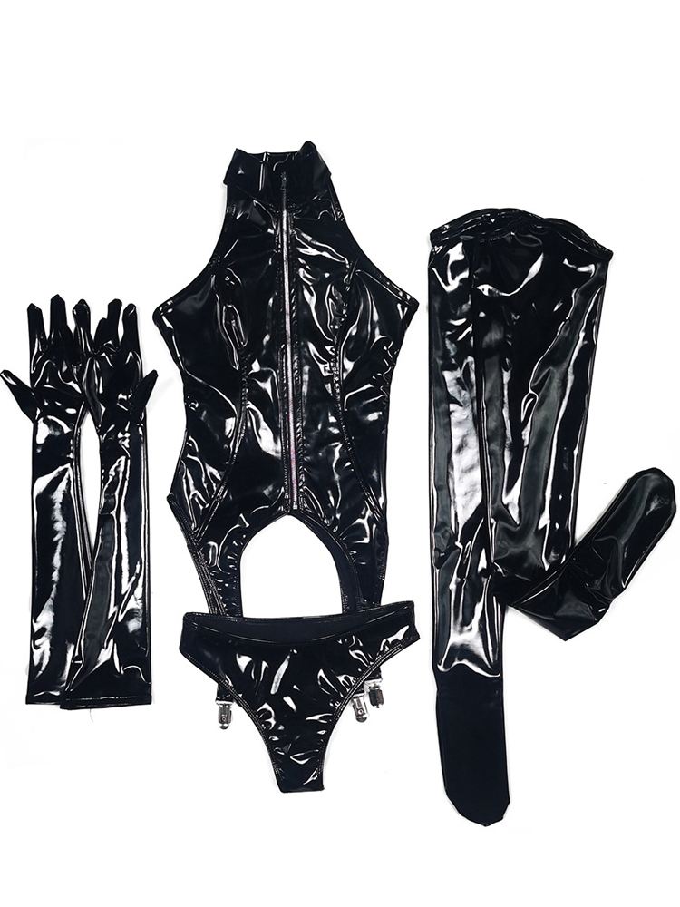 4 قطعة/المجموعة نظرة ويت PVC C - مراجعة Garter Belt Set وسعره